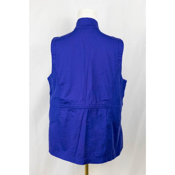 Zenergy by Chico's Size 2/Large Vest Elastic Waist Royal Blue - Picture 2 of 9